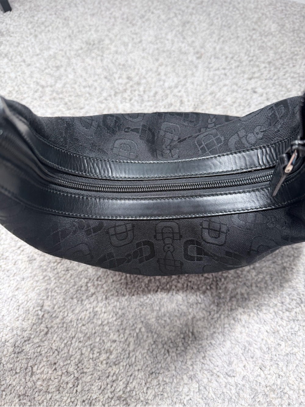 GUCCI Horsebit Pattern Canvas Black Shoulder Bag 211524 - Picture 13 of 16